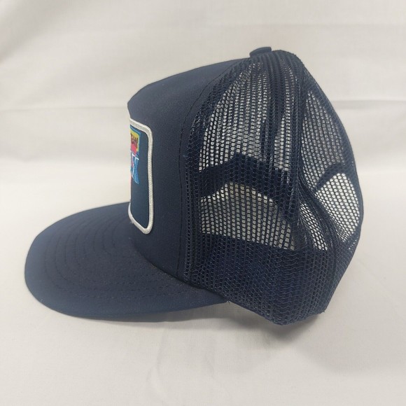 Vintage Navy Blue Team Formax Snapback Mesh Back Trucker Hat USA Made - Picture 3 of 9